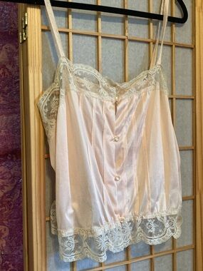 Satin Lace-Trim Camisole - Pale Pink